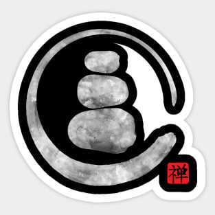 Zen Enso Circle and Zen stones Sticker